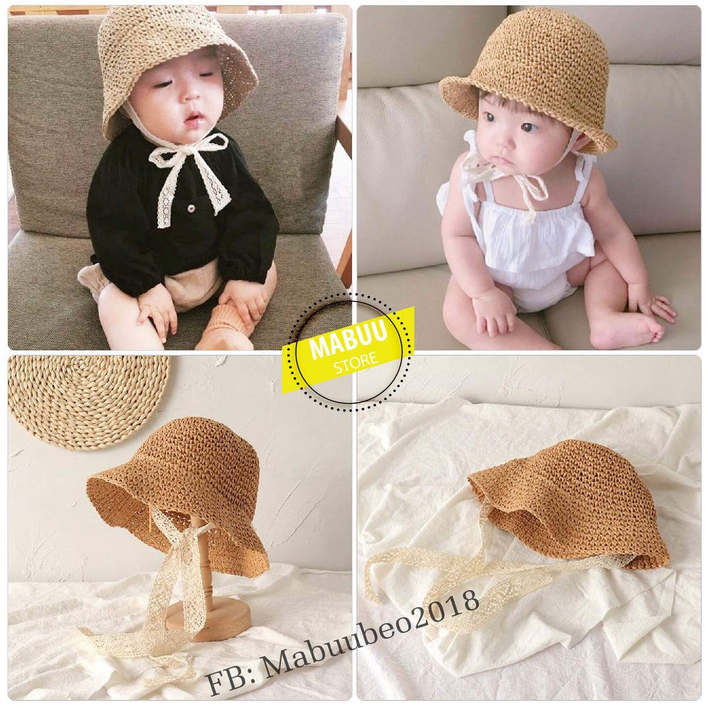 [Mã FASHIONXANH194 giảm 100% đơn 50K] [Mã FASHION10KP giảm 10K đơn 50K] Mũ Cói Cho Bé, Nón Cói Em Bé