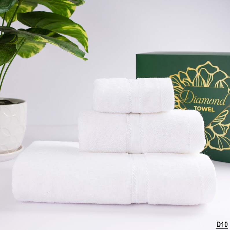 Khăn tắm gội mặt cao cấp Diamond với sợi bông cotton siêu dày thấm hút tốt, không đổ lông, không ra màu