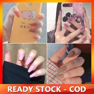 Set 24 Móng Tay Giả Dài Bằng Nhựa Acrylic Nhiều Màu Thời Trang