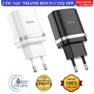 Cốc Sạc Nhanh Hoco C12Q 18W Chính Hãng - Bộ Sạc Hoco C12Q Cho Android Kèm Cáp TypeC/MicroUSB