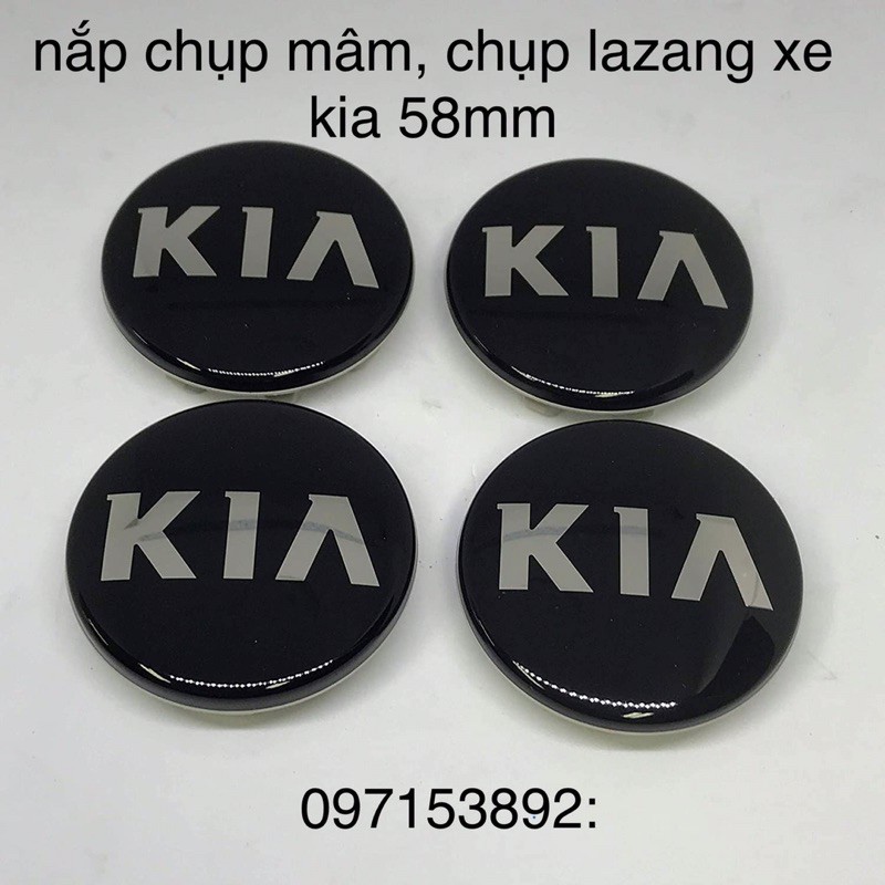 Logo chụp mâm, lazang bánh xe ô tô KIA Kích thước 58MM giá 1 cái