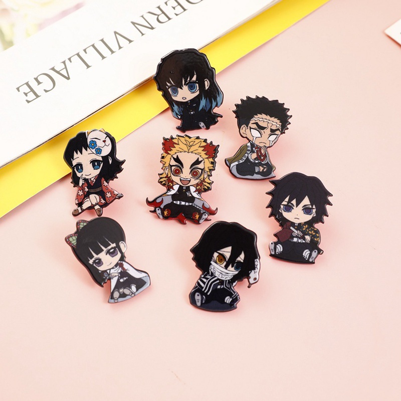 Huy hiệu cài áo họa tiết hoạt hình Kimetsu No Yaiba dễ thương