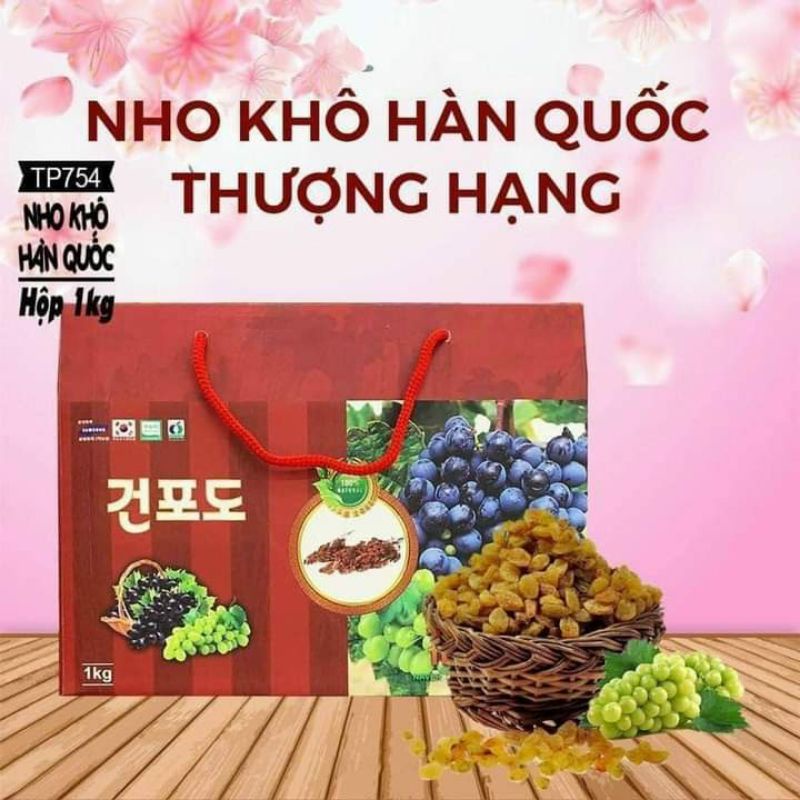 Hộp 1kg nho xanh hảo hạng Hàn Quốc, lịch sự, sang trọng