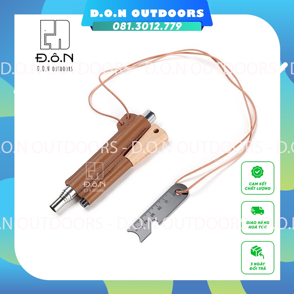 Bộ Dụng Cụ Đánh Lửa Sinh Tồn, Ống Thổi Lửa Cắm Trại Dã Ngoại Gấp Gọn Vintage - D.O.N OUTDOORS