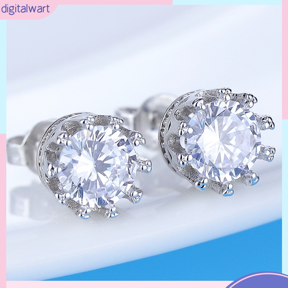 Đôi khuyên tai mạ bạc đính đá phong cách sang trọng cho nữ