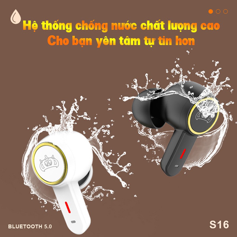 Tai Nghe Không Dây Bluetooth S16 -Thế Hệ Mới Cảm Ứng 1 Chạm, Bluetooth 5.0, Chống Nước - BH 12Th, 1 đổi 1 Trong 60 Ngày