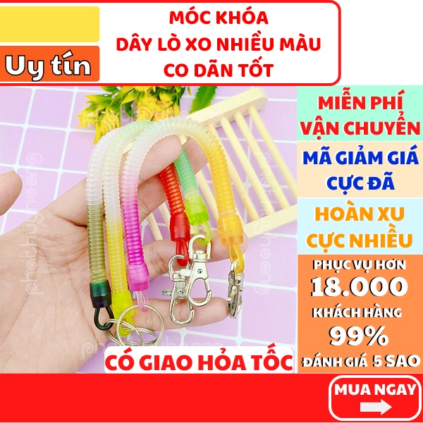 móc khóa dây lò xo ✅ FREESHIP 🚛 Có video thật 🎥 móc khóa dây lò xo độc đáo nhiều màu sắc - Phát Huy Hoàng
