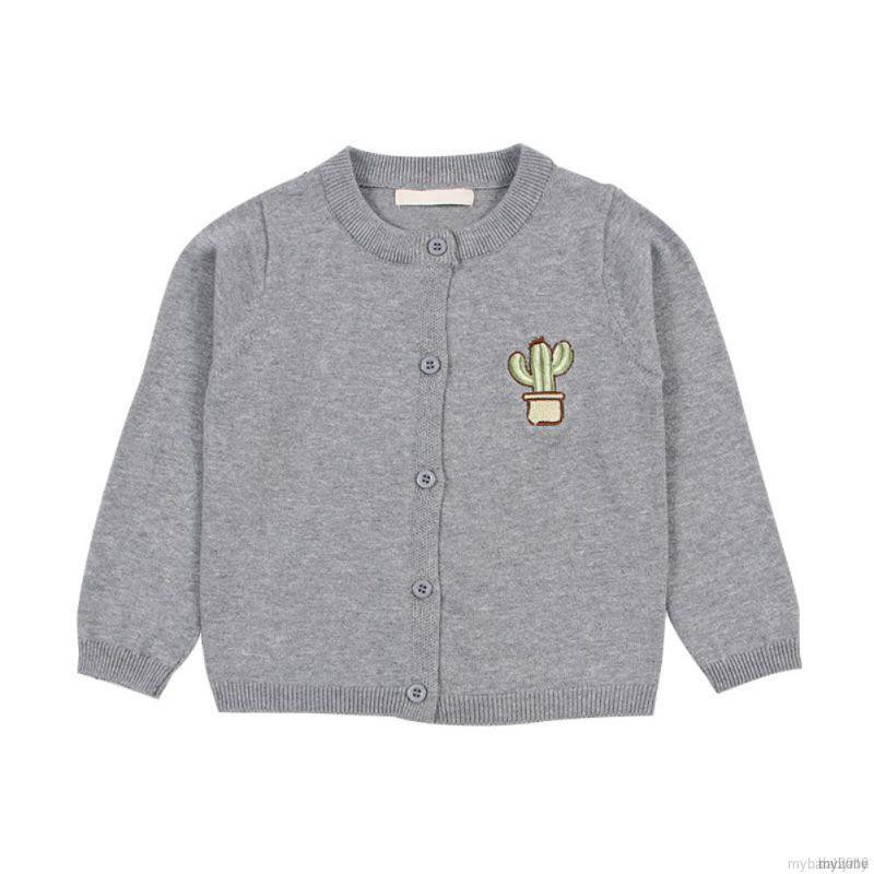 Áo Khoác Cardigan Thêu Họa Tiết Xương Rồng Xinh Xắn Dành Cho Bé
