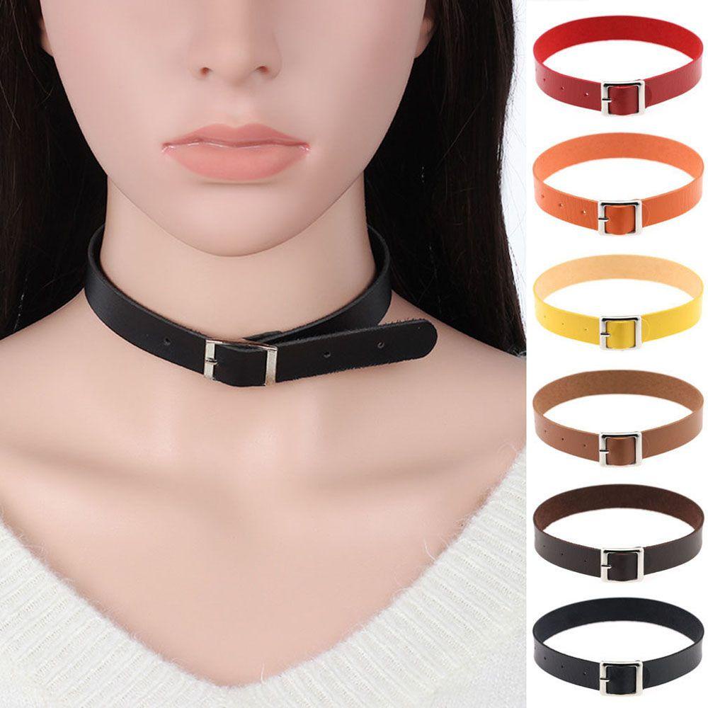 Vòng Cổ Choker Bằng Da PU Nhiều Màu Sắc Thời Trang Cá Tính