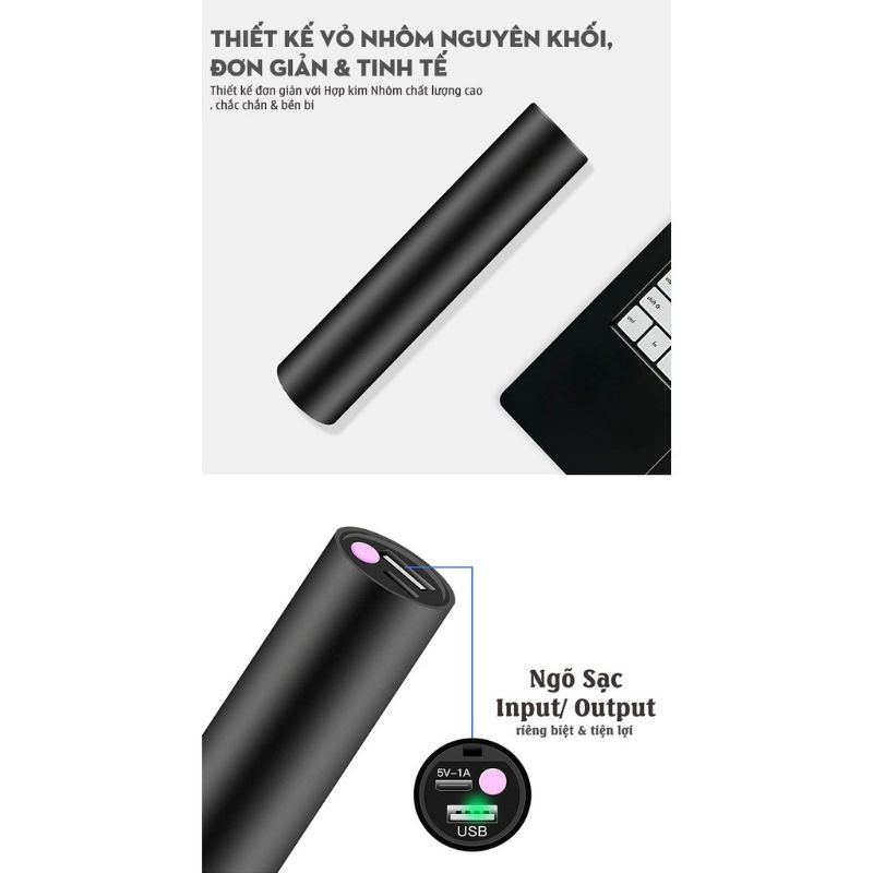 Đèn Pin Mini Siêu Sáng Sạc USB