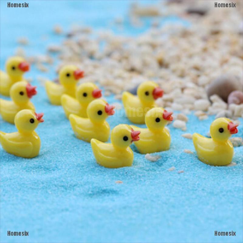 [HoMSI] 10pcs Miniature Resin Yellow Ducks Dollhouse Craft Fairy Garden Bonsai Decor SUU