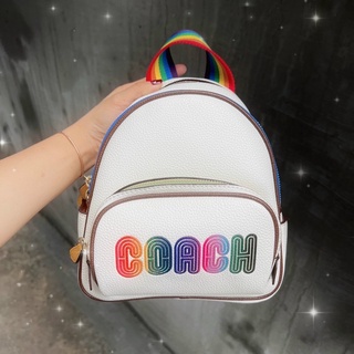 Balo mini chất da thật phối canvas dày dặn Coach, form chắc chắn, siêu đẹp