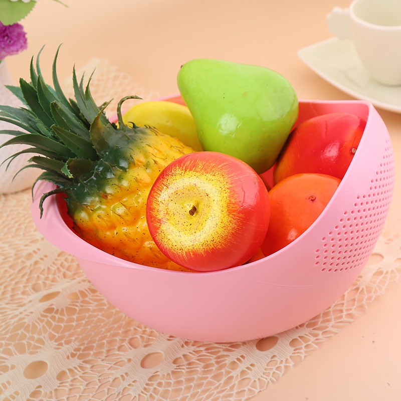 Rổ Vo Gạo Có Lỗ Thoát Nước 2 Trong 1 Tiện Lợi Cho Nhà Bếp