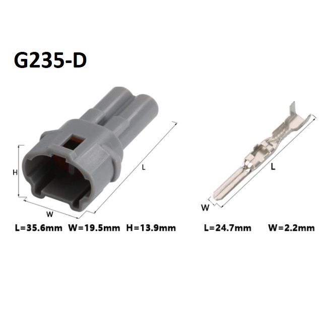 G235-Giắc cắm chống thấm xe hơi 2 lỗ 2 mm