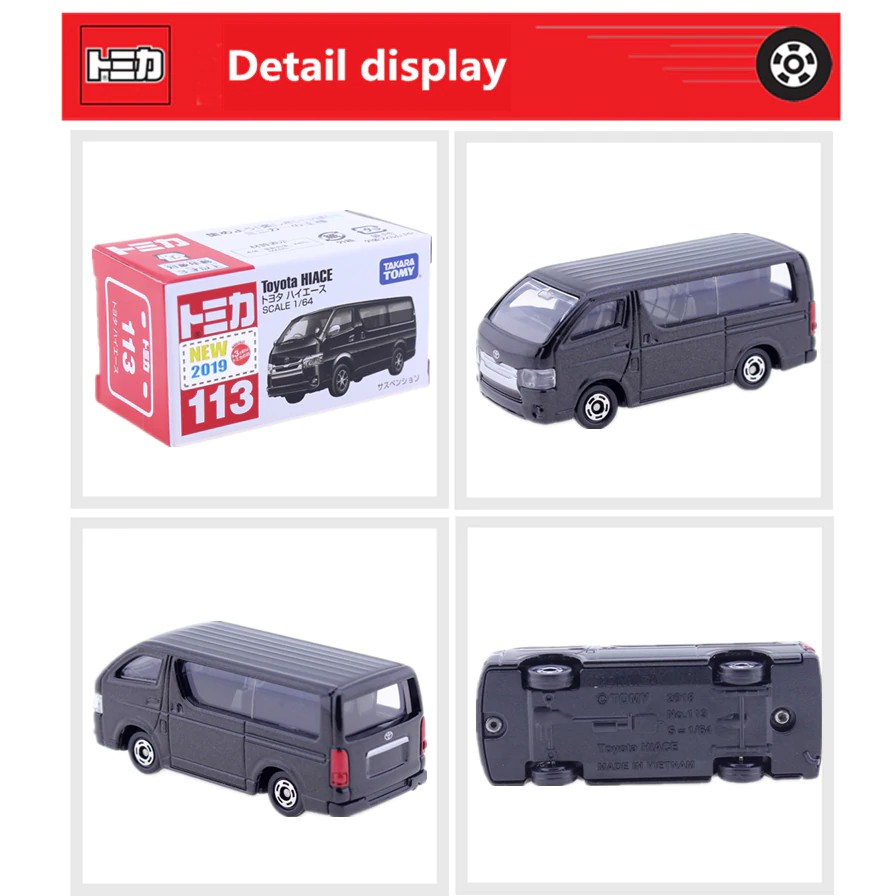Xe mô hình Tomica No.113 Toyoya Hiace 102786 nhựa ABS đồ chơi Nhật Bản Fullbox Chính Hãng Takara Tomy - Victoys