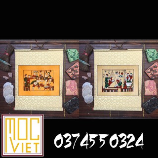 Cặp Tranh ĐÔng Hồ - Đánh Đu - Bịt Mắt Bắt Dê