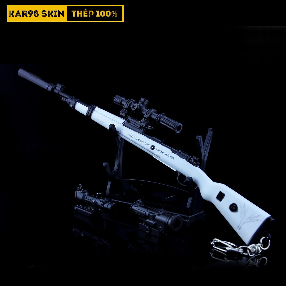 Mô Hình PUBG Kar98 Skin Băng Giá Tặng Kèm Kệ Trưng Bày 19cm Và 3 Scope