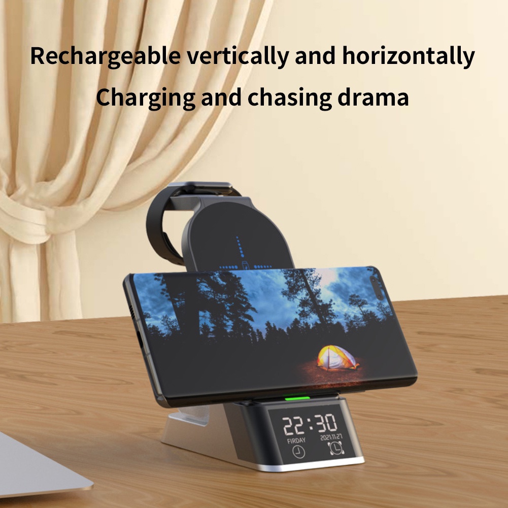 Cáp SạC Nhanh Không Dây Đa Năng H36 15W Cho ĐồNg Hồ Apple Watch AirPods 3 IPhone13