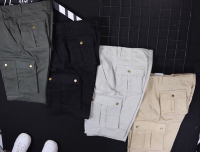 Short kaki túi hộp chuẩn men