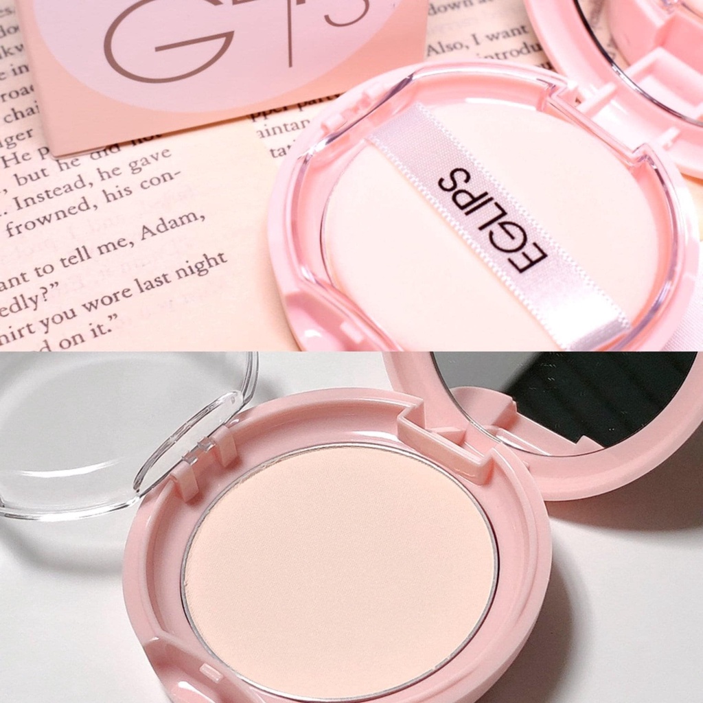 Phấn phủ Eglips GLOW POWER PACT Hồng siêu mịn