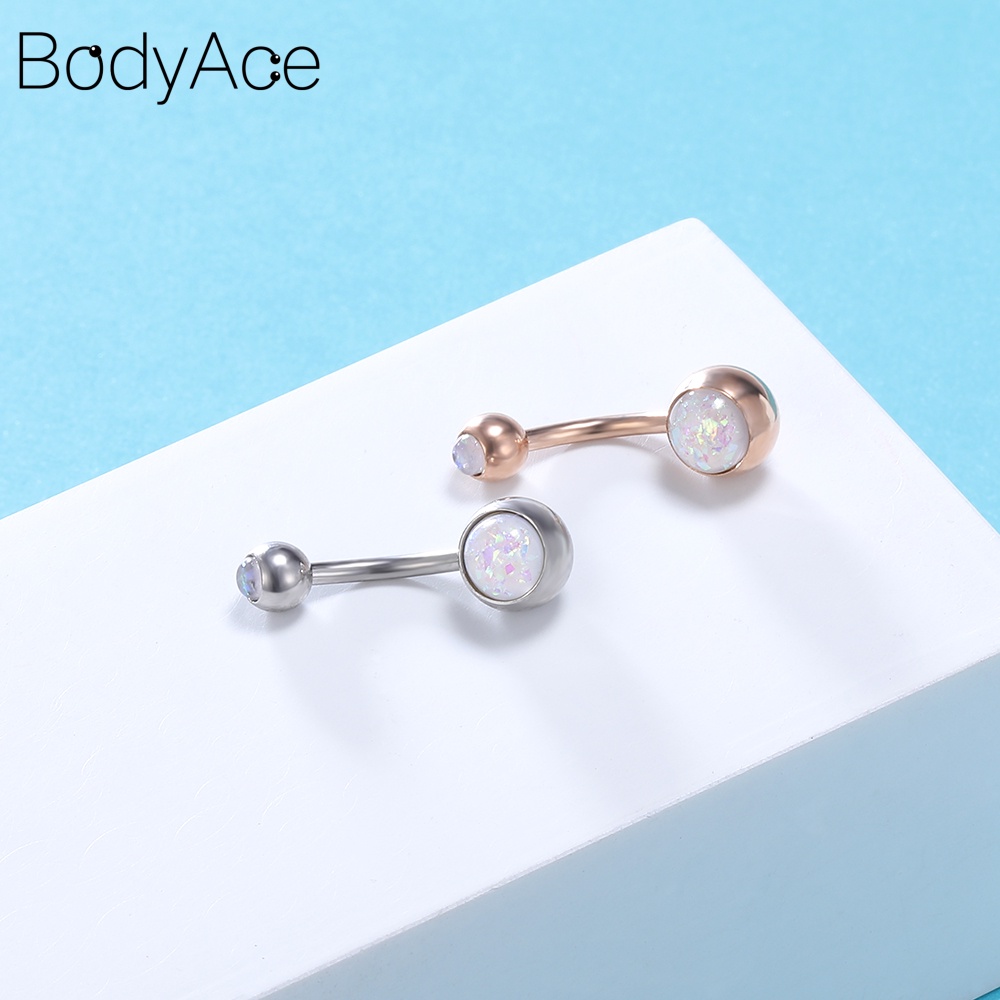 1 Khuyên Rốn Đính Đá Opal Bằng Thép Không Gỉ Nhiều Màu Sắc