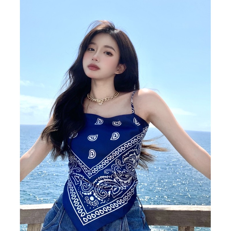 [Hàng đang về] Áo khăn yếm bandana hai dây cột nơ sexy summer 2021 | BigBuy360 - bigbuy360.vn