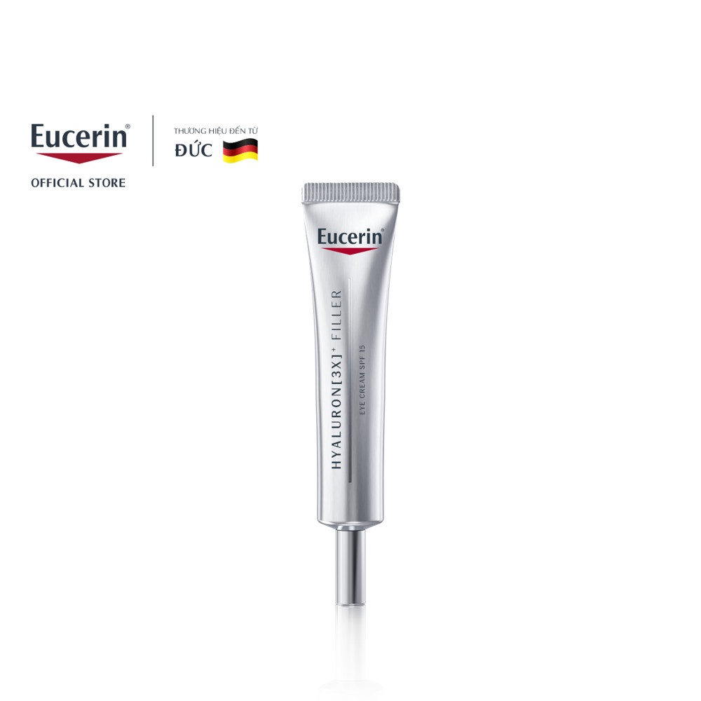 Kem dưỡng giảm nếp nhăn vùng mắt Eucerin Hyaluron [3X]+ Filler Eye Cream SPF15 15ml