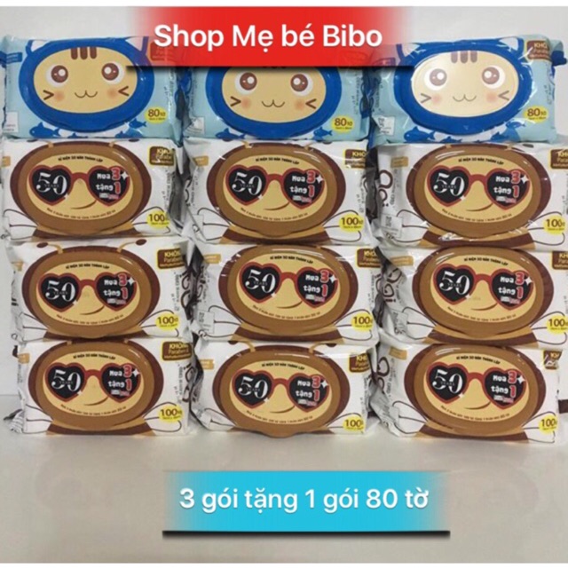 Combo 8 gói khăn ướt AGI 100 tờ không mùi