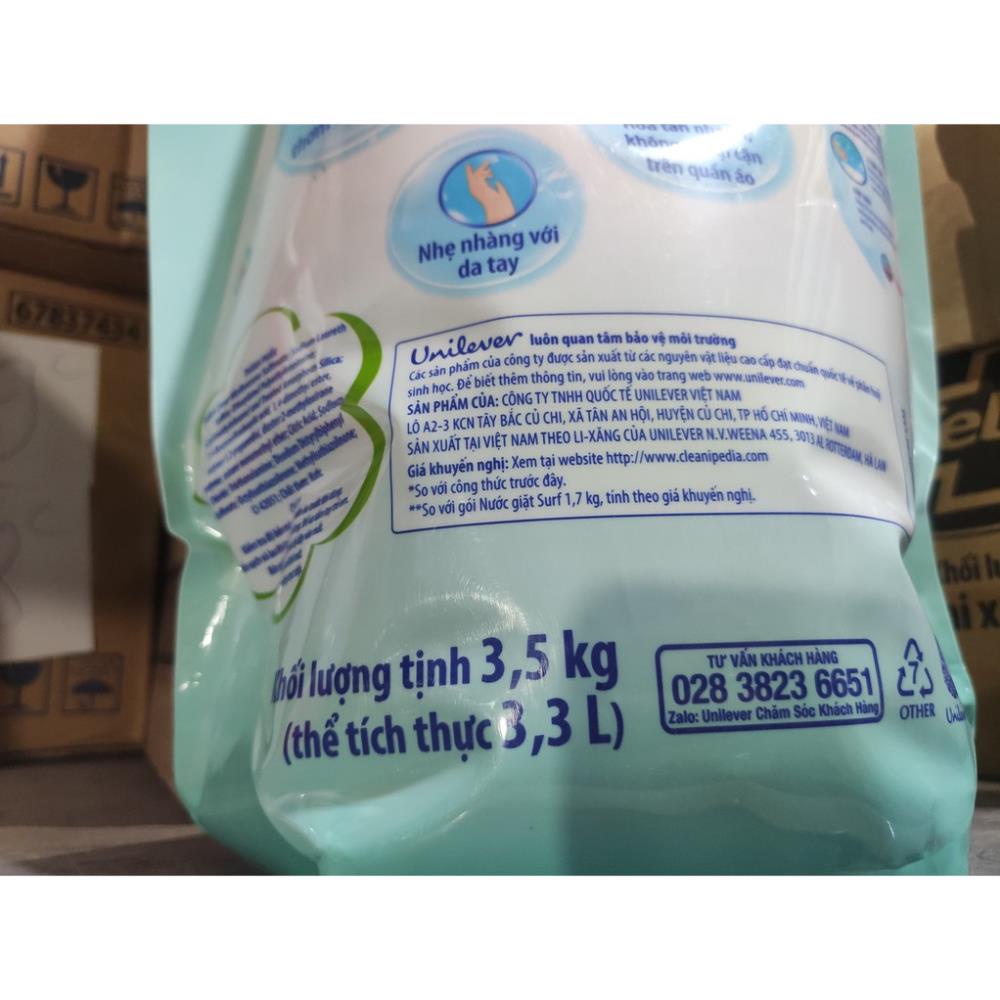 [Hoả Tốc] SURF Túi Nước Giặt 3.5kg 3.5 kg Xanh Hương Sương Mai có nắp vặn 3.3l 3.3 lít