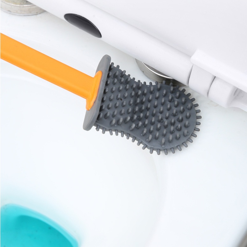 Bộ Cọ Chà Toilet Cán Dài Bằng Silicone Tiện Lợi Dành Cho Nhà Tắm