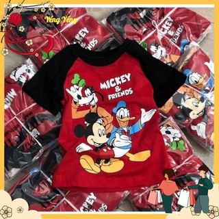 ABE31 - SET 2 ÁO MICKEY DONALD ĐỎ TRẮNG BÉ TRAI