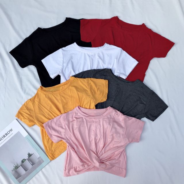 Áo Croptop kiểu xoắn eo dễ thương.(KÈM VIDEO)
