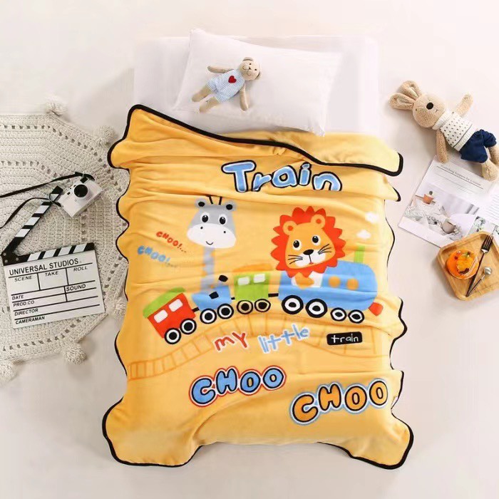 Mền  bông tuyết cho bé họa tiết Hoạt hình- 1mx1m4