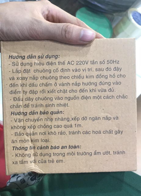 Chuông điện Tiến Thành 8", 6",4" 220vac
