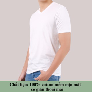 ÁO THUN NAM GAP CỔ TIM - TRẮNG