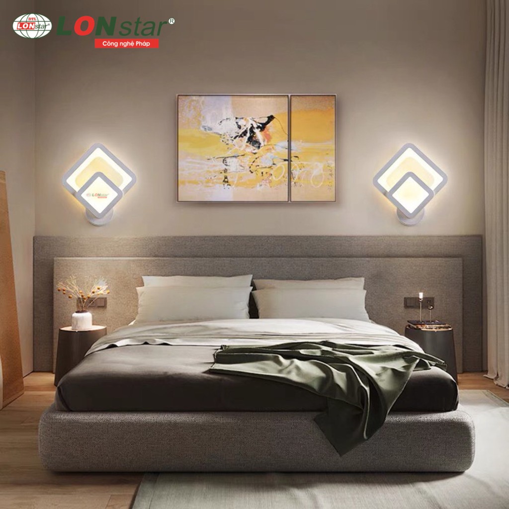 Đèn Tường Led Trang Trí LONstar Decor Phòng Khách , Phòng Ngủ,Cầu Thang Theo Phong Cách Hiện Đại , Bảo Hành 1 Năm