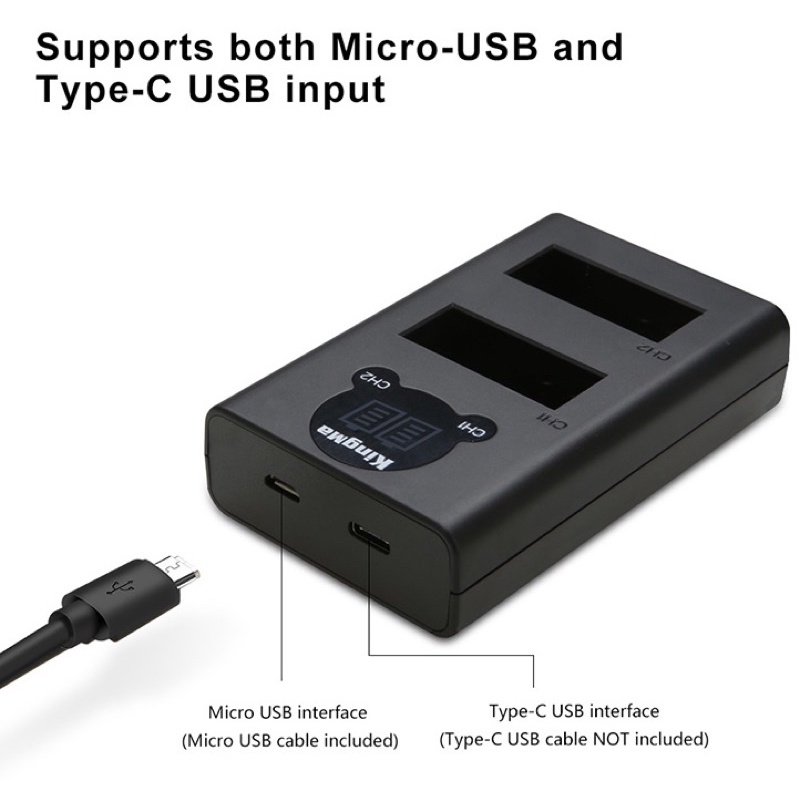 TA Camera: Sạc Pin Đôi - Dual Charger Kingma Có Màn Hình LCD For Sony