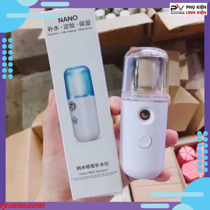 Máy phun sương xông hơi mặt nano mini cầm tay - hỗ trợ dưỡng da, xịt khoáng cho da trẻ đẹp