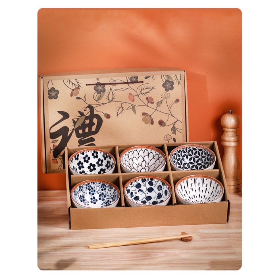 Bộ chén bát Hoa Khai Phú Quý bằng gốm sứ  cao cấp