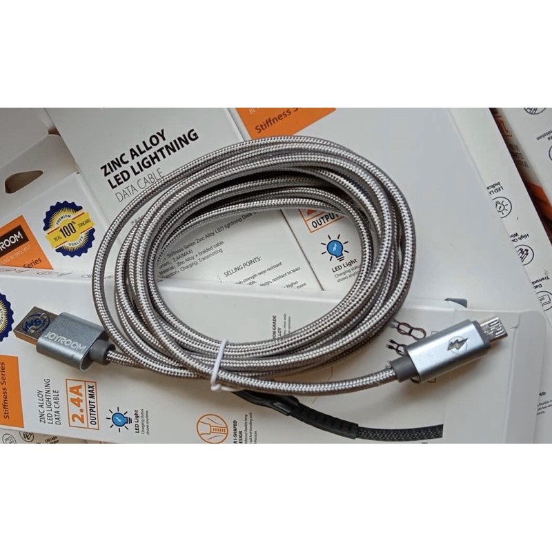 Cáp sạc Samsung dây dù dài 2m có đèn sạc pin đầy tự ngắt điện xịn xò