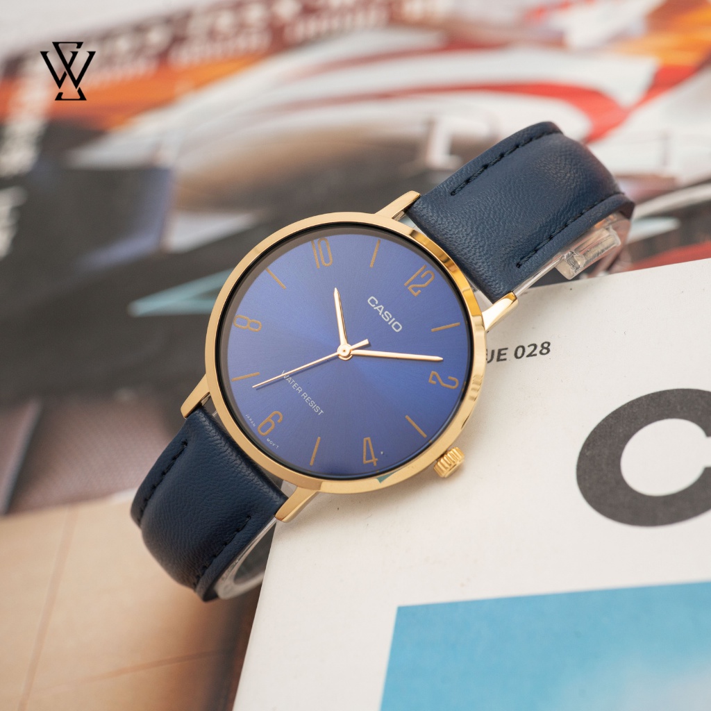 Đồng Hồ Quartz Nữ Casio WATCHSTORE LTP-VT01GL-2BUDF Thiết Kế Kính Khoáng 34mm, Dây Đeo Da Và Vỏ Thép Không Gỉ