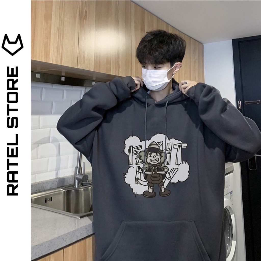 Áo Hoodie Local Brand Nỉ Bông Nam Nữ Chú Hề Unisex Form Rộng