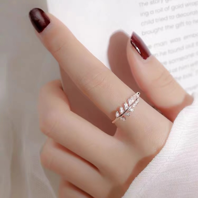 Nhẫn Hình Chiếc Lá Phong Cách Mori Đơn Giản Có Thể Điều Chỉnh Kích Thước Thời Trang Hàn Quốc Thích Hợp Làm Quà Tặng Sinh Nhật Cho Bạn Gái