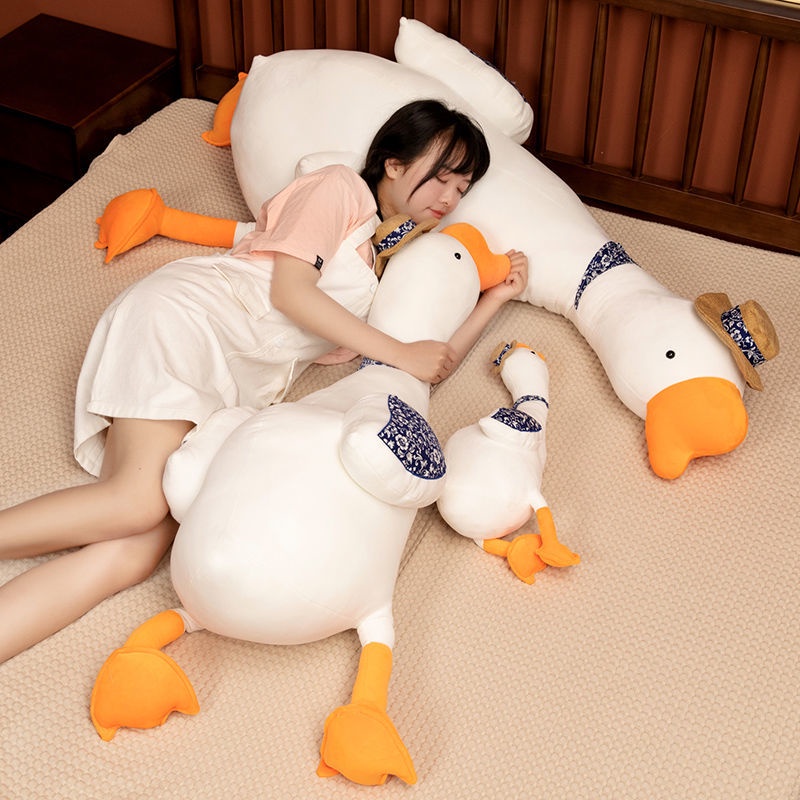 Búp bê ngỗng trắng nổi tiếng trên mạng dễ thương búp bê thiên nga sáng tạo vịt nhỏ gối ôm chân trên giường để tặng bạn b