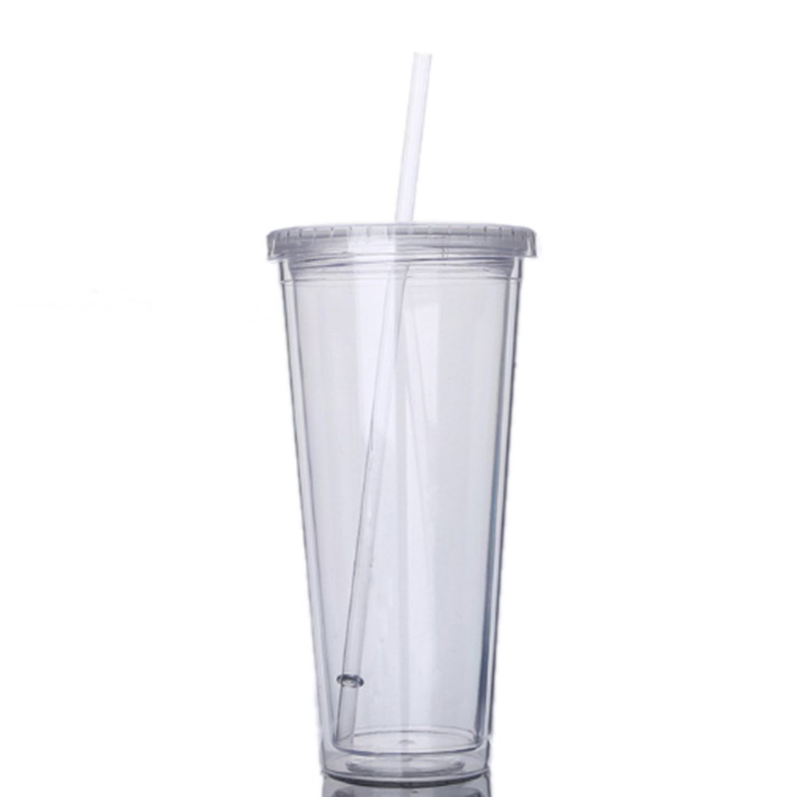 Bình Nước Nhựa Trong Suốt Hai Lớp Chống Bỏng 650ml Tiện Dụng | BigBuy360 - bigbuy360.vn