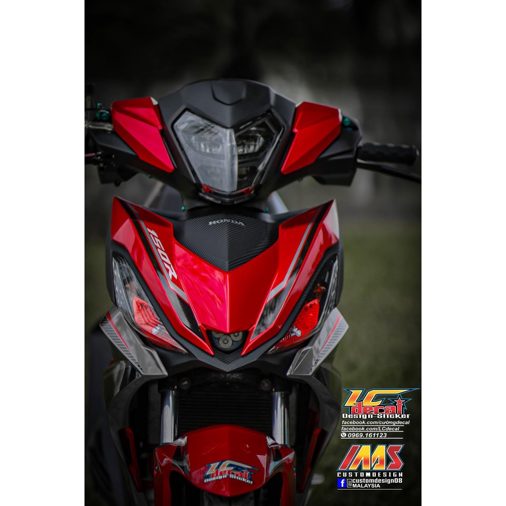 [FreeShip] Tem Decal Rời mẫu Rs 150r cho winner V1 xám đỏ đen - tem chuẩn form dễ dán - không thấm nước