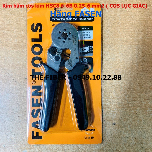 Kìm bấm cos kim HSC8 6-6B 0.25-6 mm2 ( COS LỤC GIÁC)