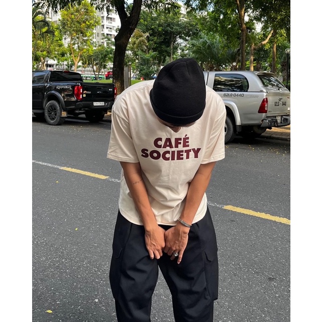Áo thun CAFE SOCIETY chữ nâu