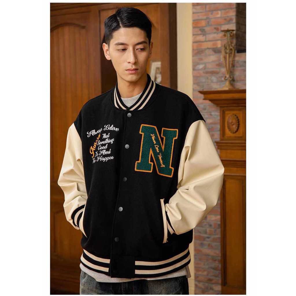 Áo khoác bomber nam vải cotton dài tay phong cách vintage cho nữ 2022 thời trang bigsize simple unisex áo khoác bóng chày nữ