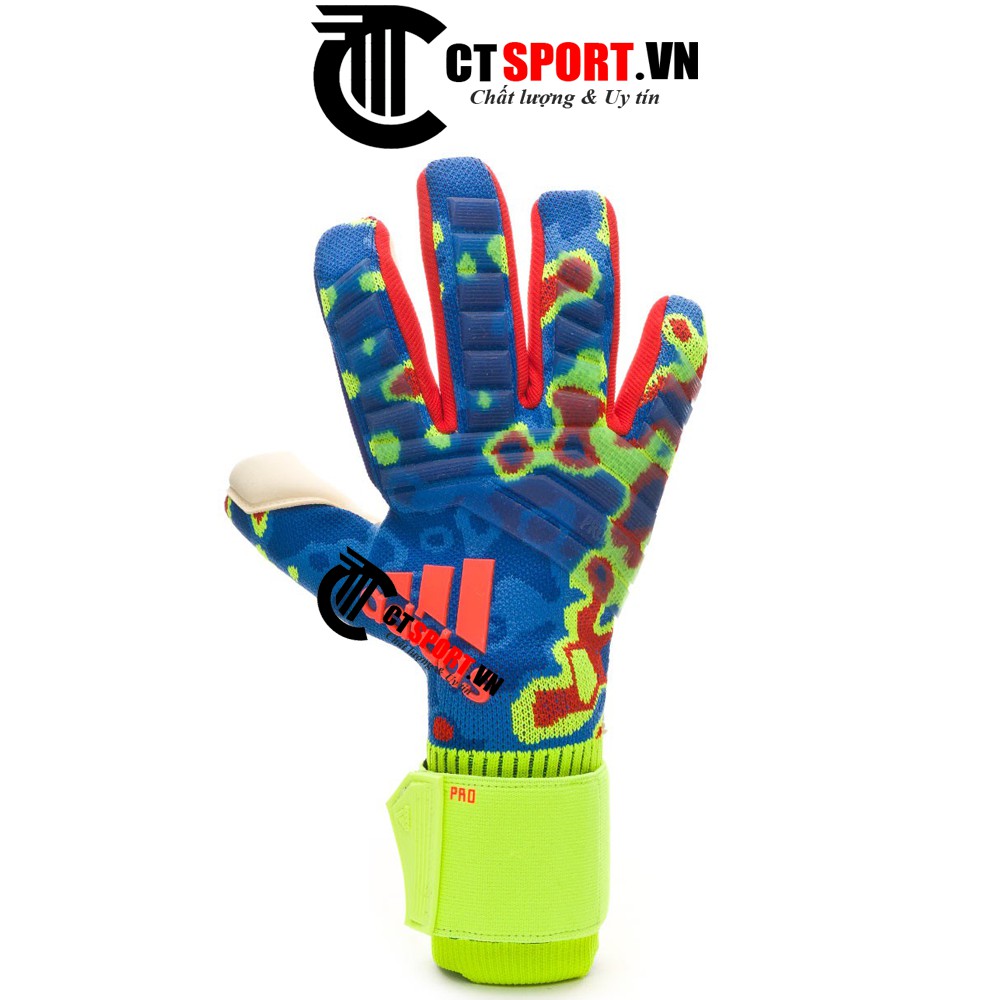 Găng tay thủ môn Predator Pro CTSPORT xanh biển chuối rằn ri ( Không Xương)